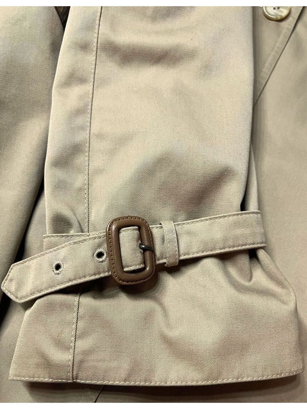 Vintage 90s Evan-Picone Preppy Trench Coat • Classic Tan • Patterned Lining-Med - Picture 4 of 9